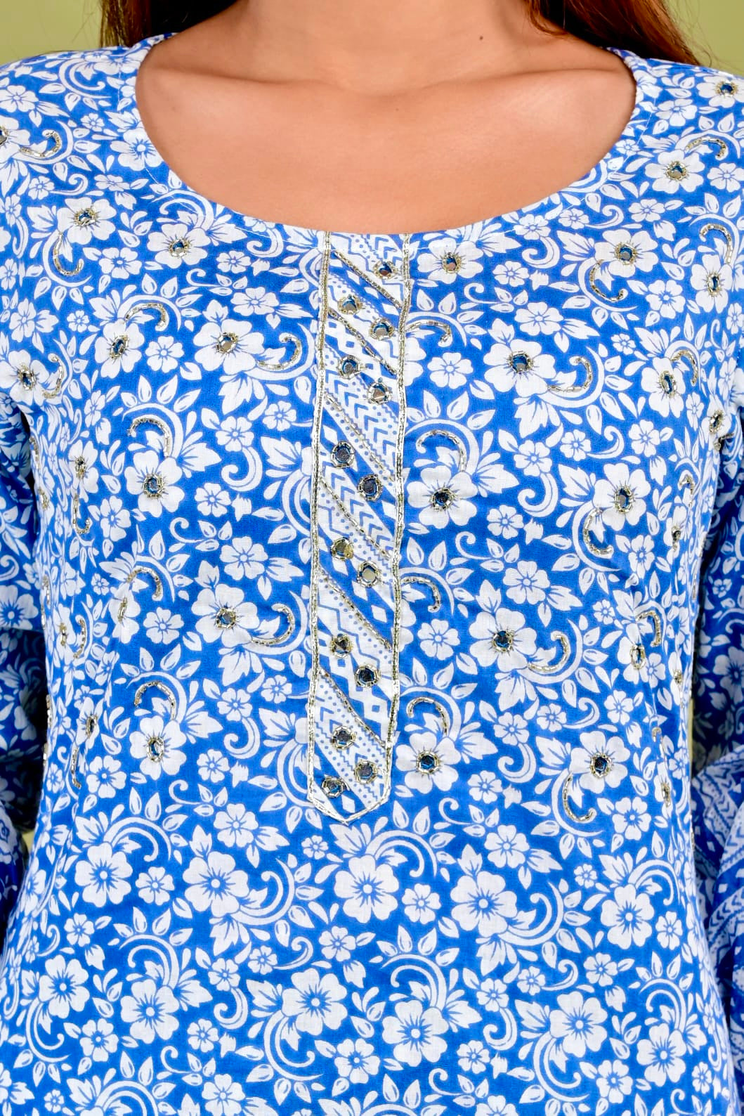 Indigo blue pure cotton