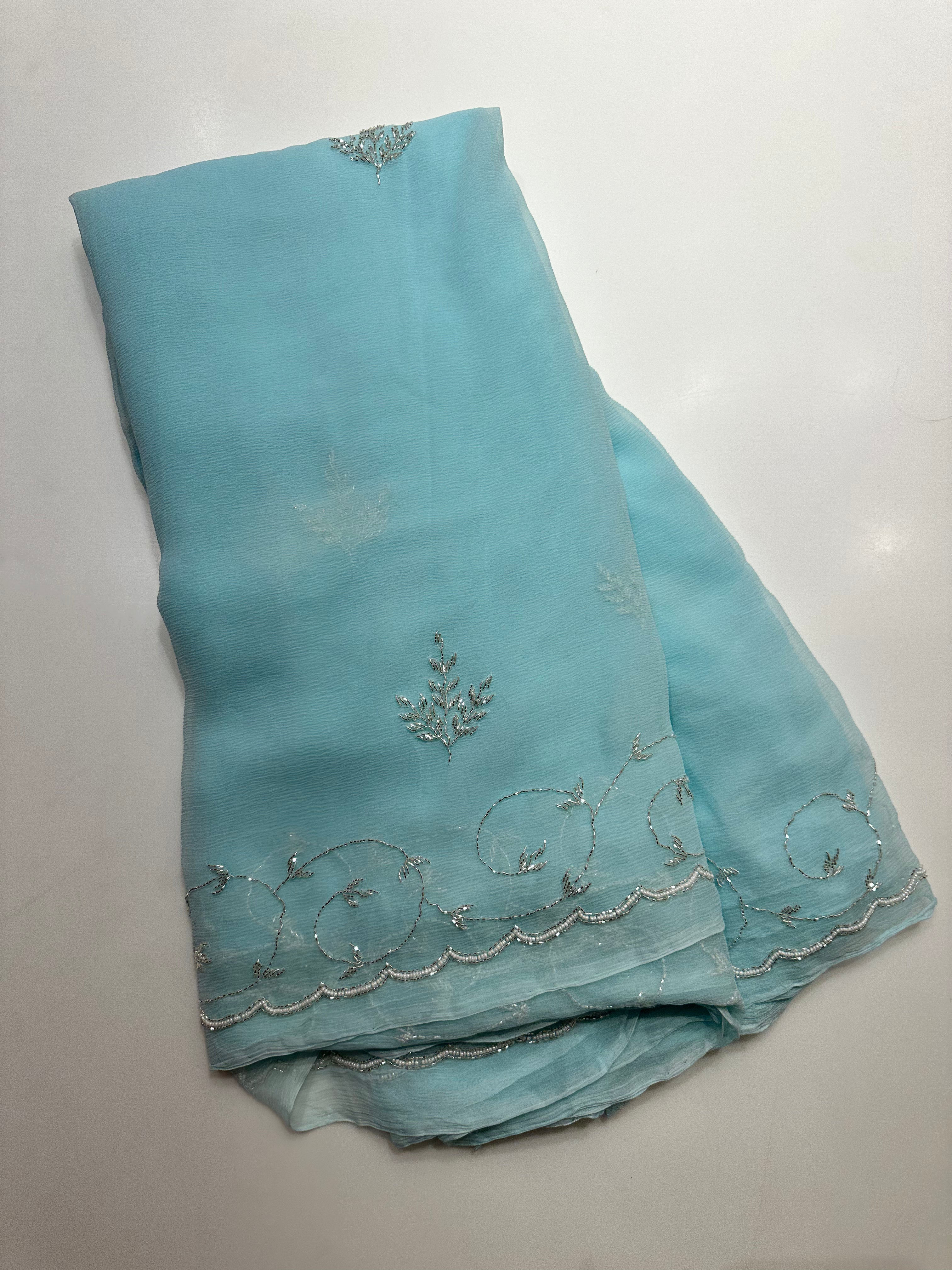 Classic cutdana diamond saree