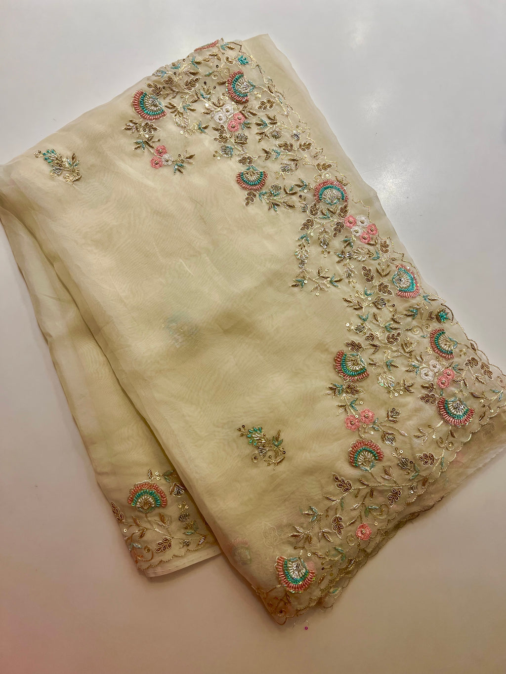 Cream Ivory exclusive saree