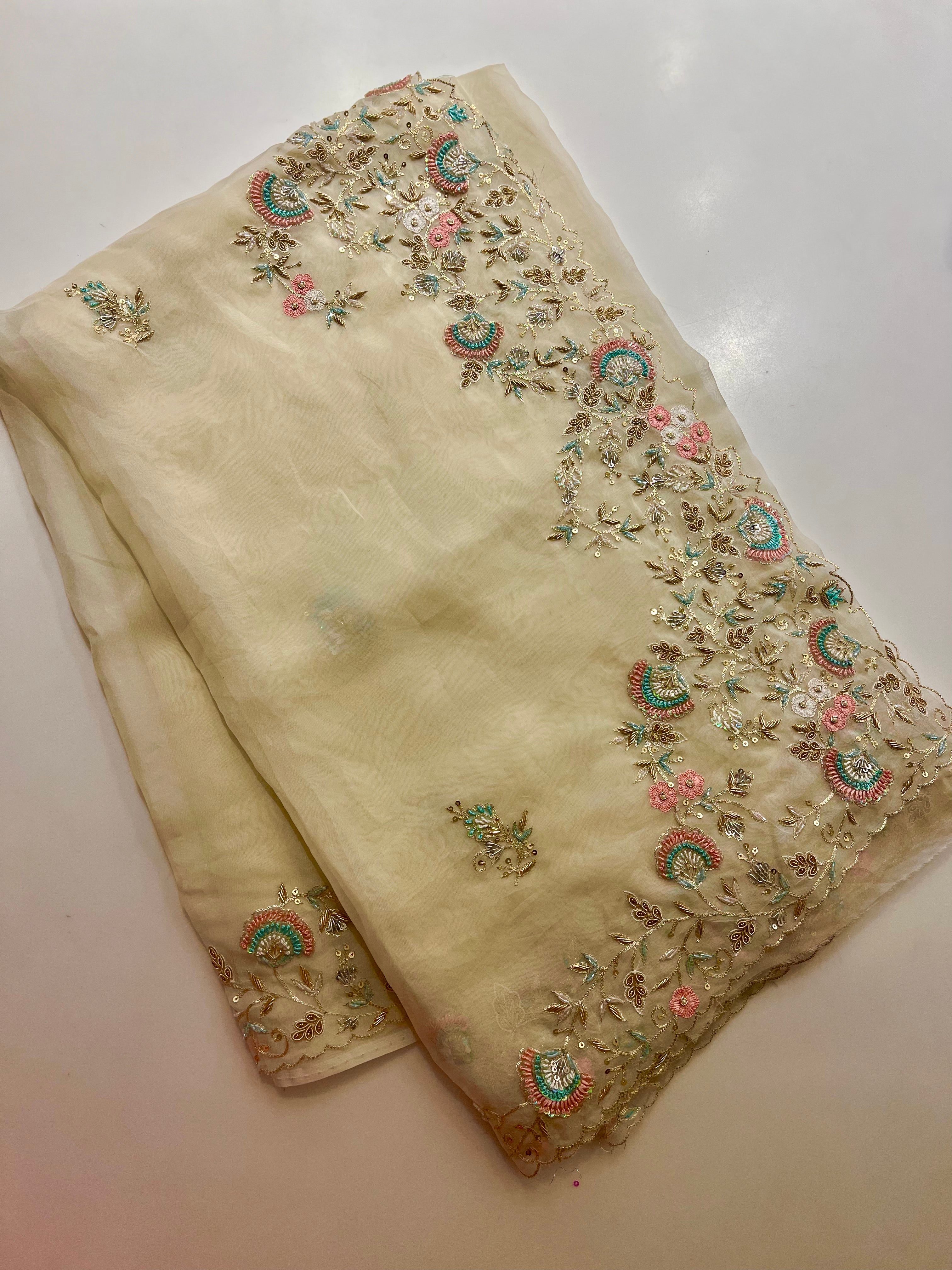 Cream Ivory exclusive saree