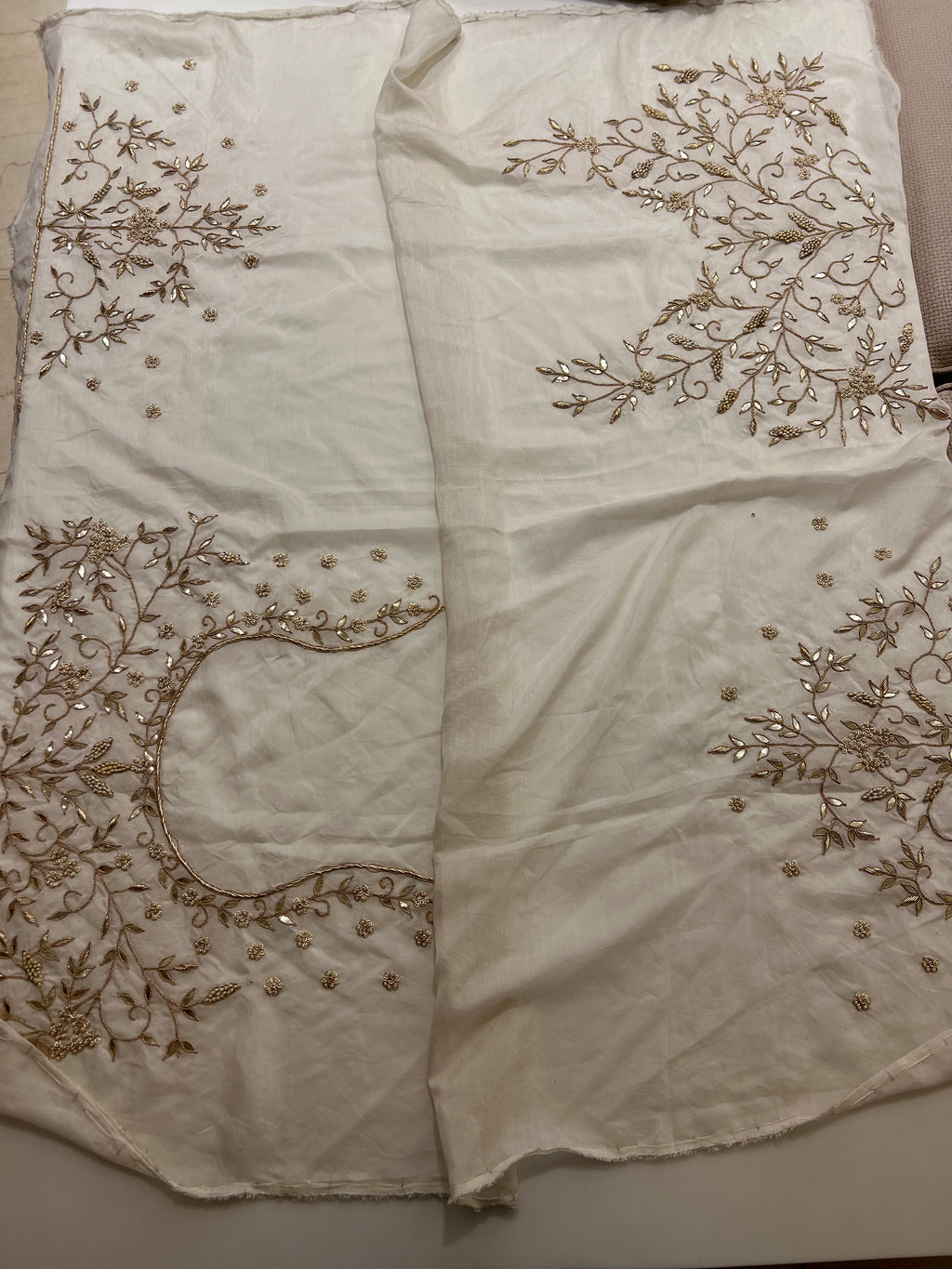 Ivory organza saree
