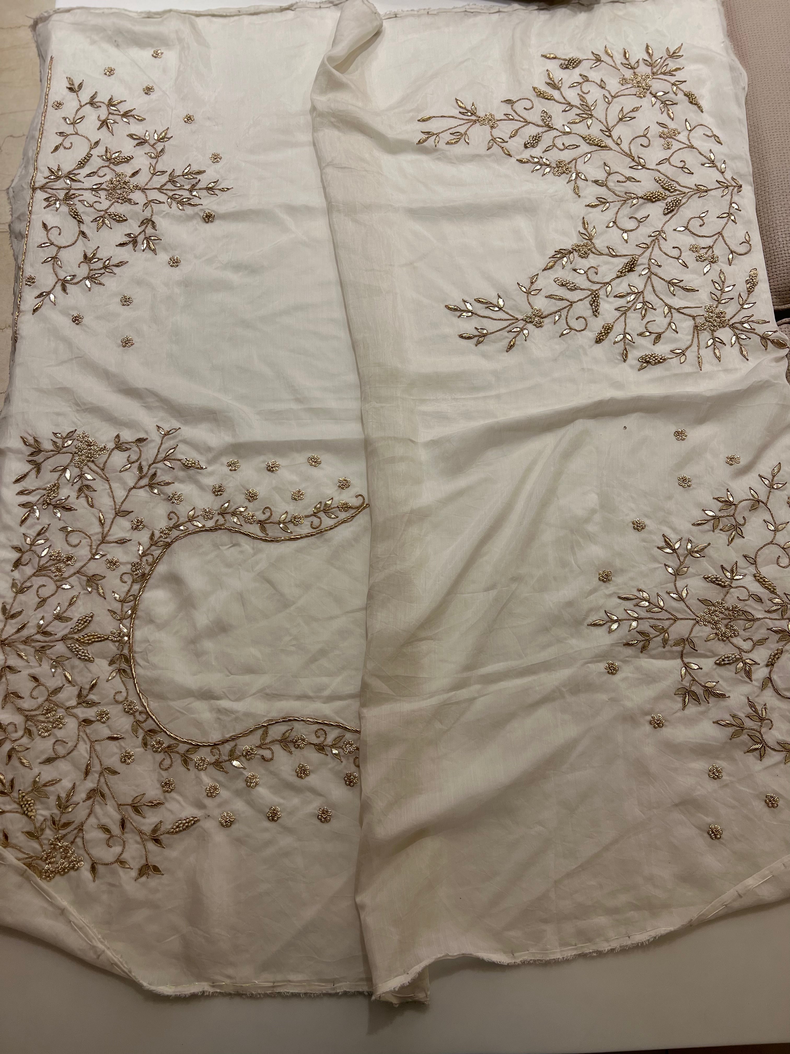 Ivory organza saree