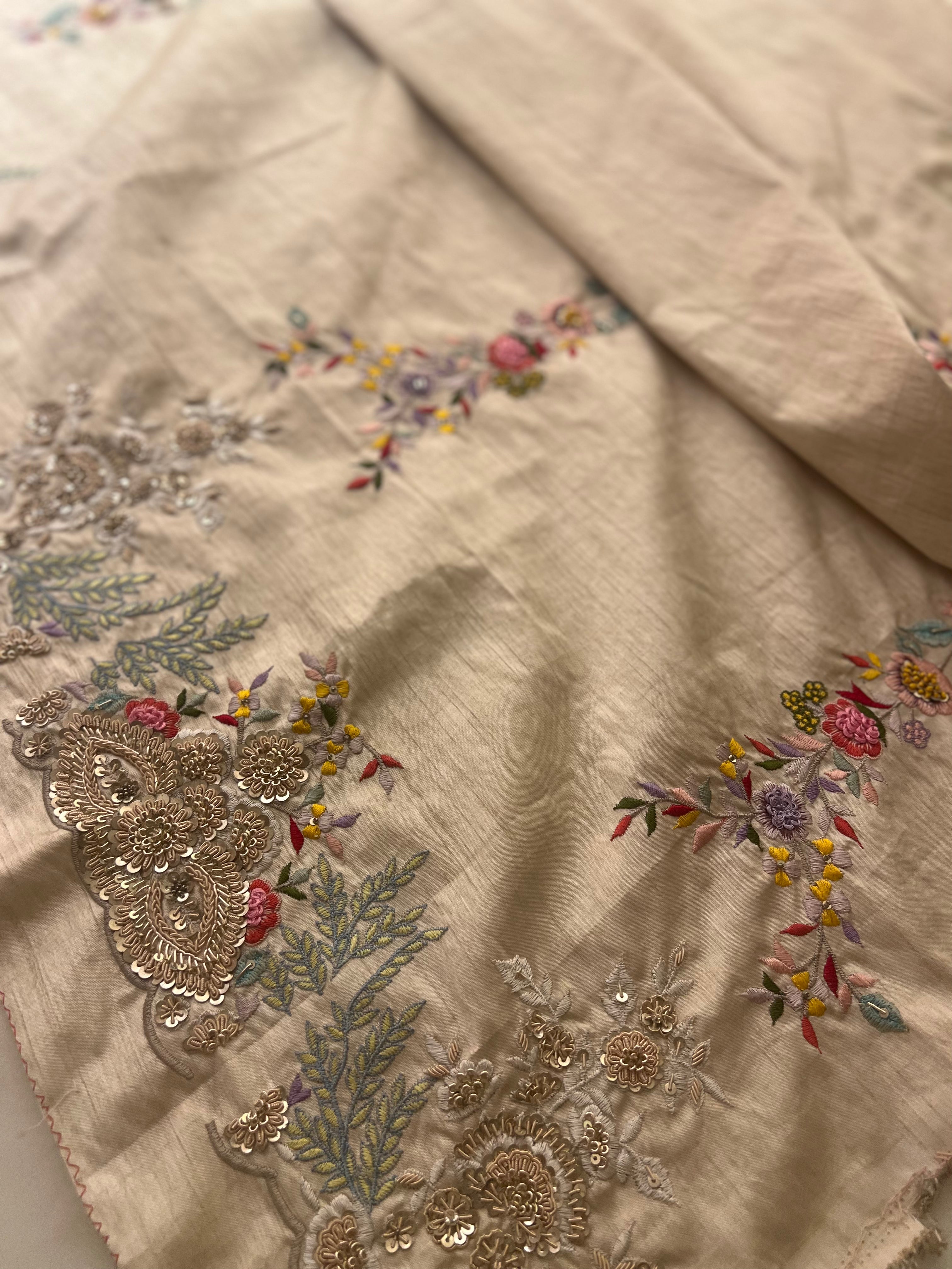 Exclusive Resham zardozi handwork organza saree