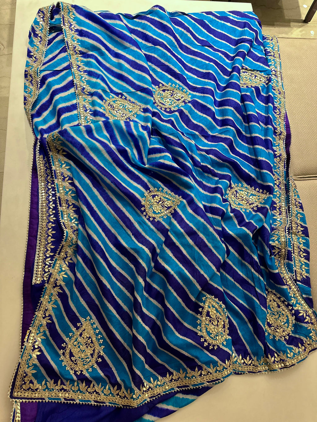Lehriya Pure Gajji saree