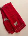 Fatal Red Chiffon saree