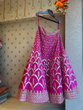 Hot Pink organza gotapatti lehenga set