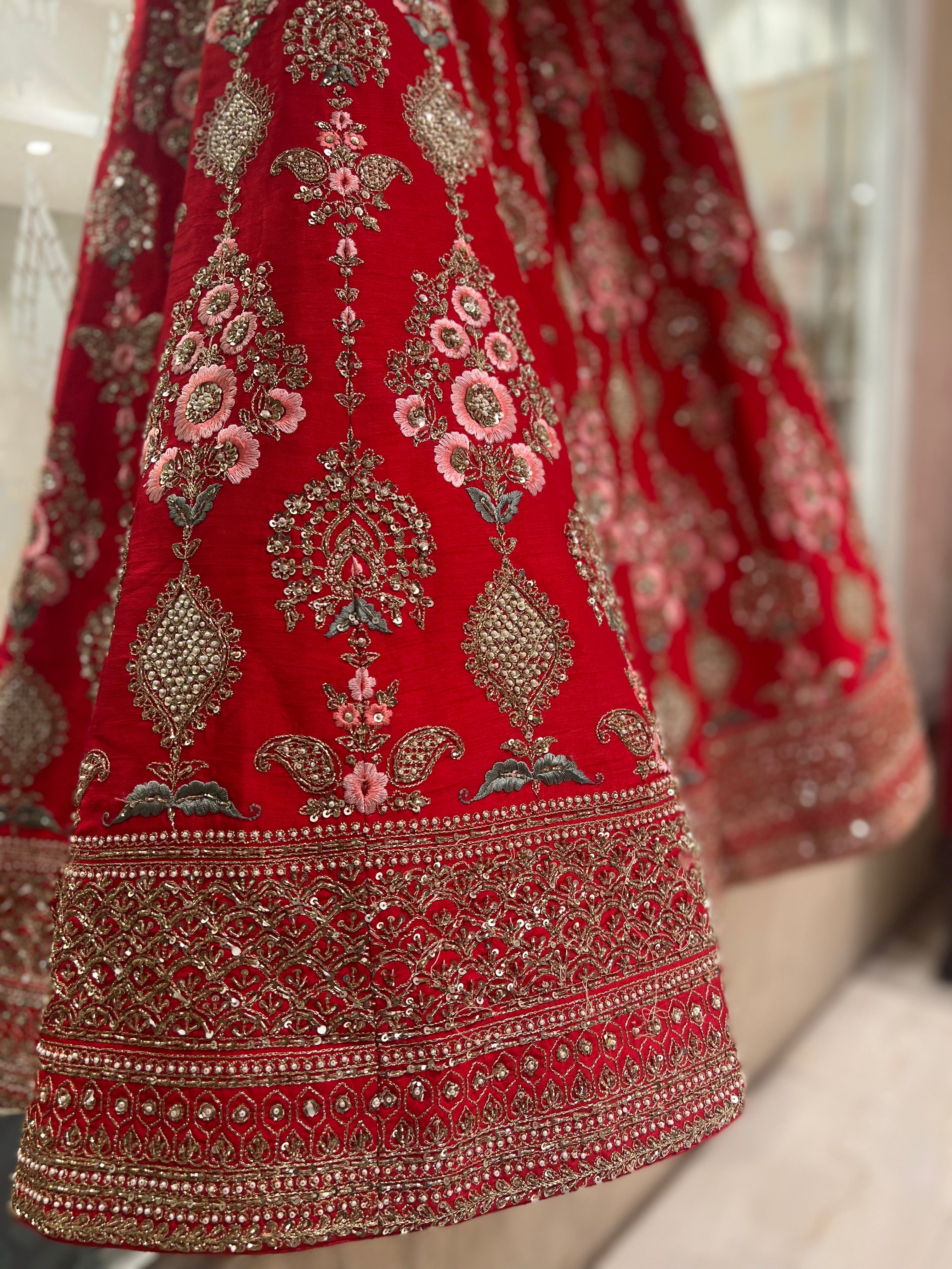 Red Bridal lehenga