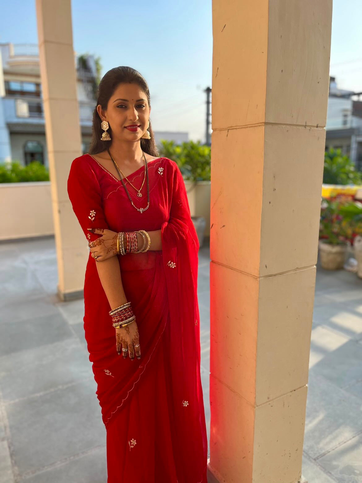 Karwachauth Red Saree
