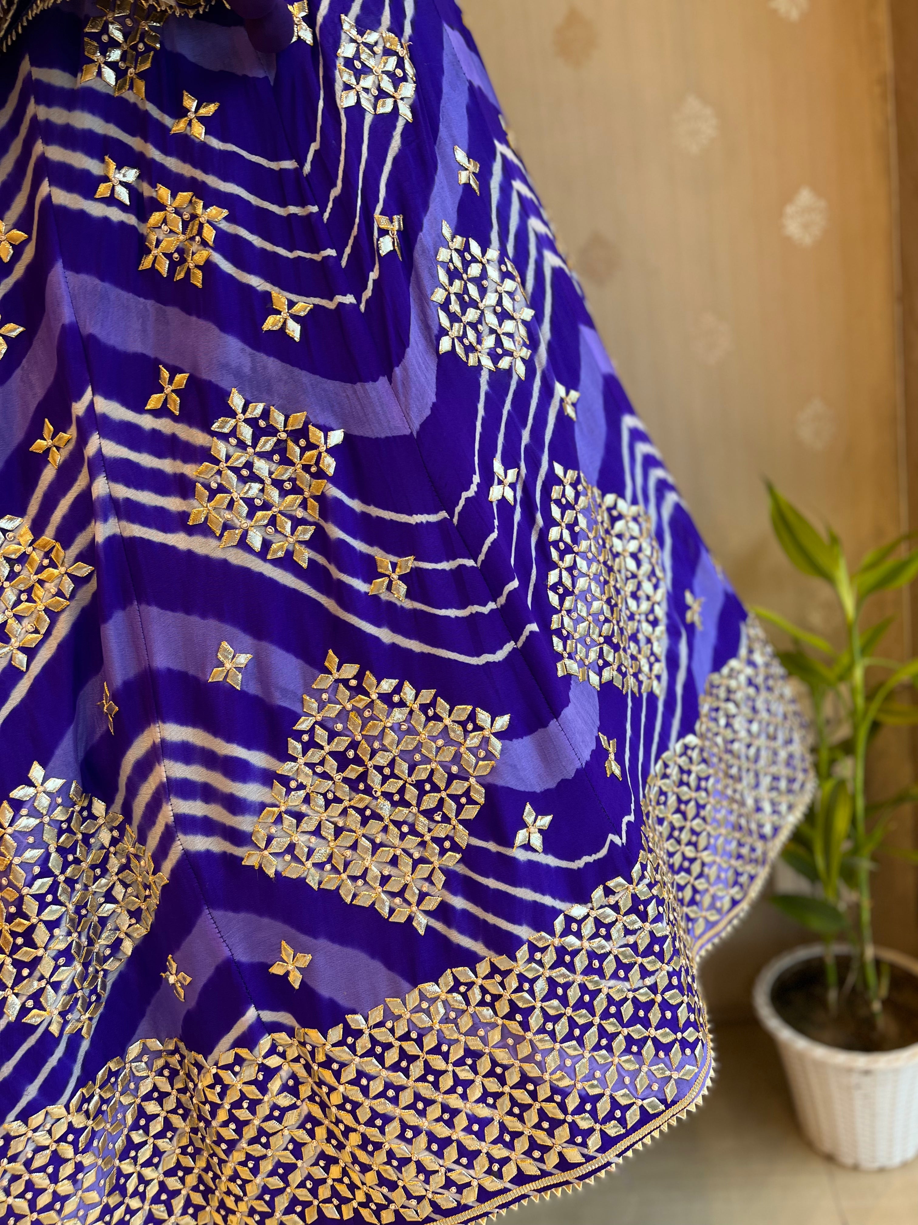 Lehriya katcha patti lehenga set