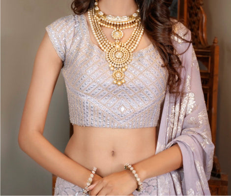 Lavender Lucknowi Lehenga